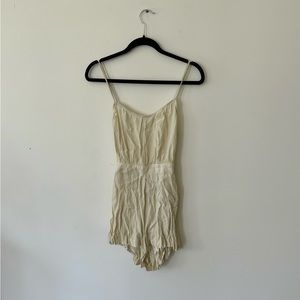 Silky Cream Spaghetti Strap Romper | Reformation